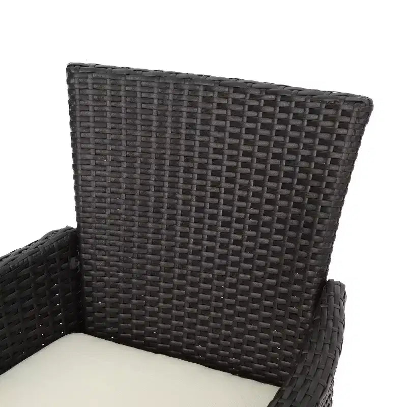 Christopher Knight Home Carroll Set da pranzo da esterno 5 pezzi in vimini e legno di acacia con cuscini