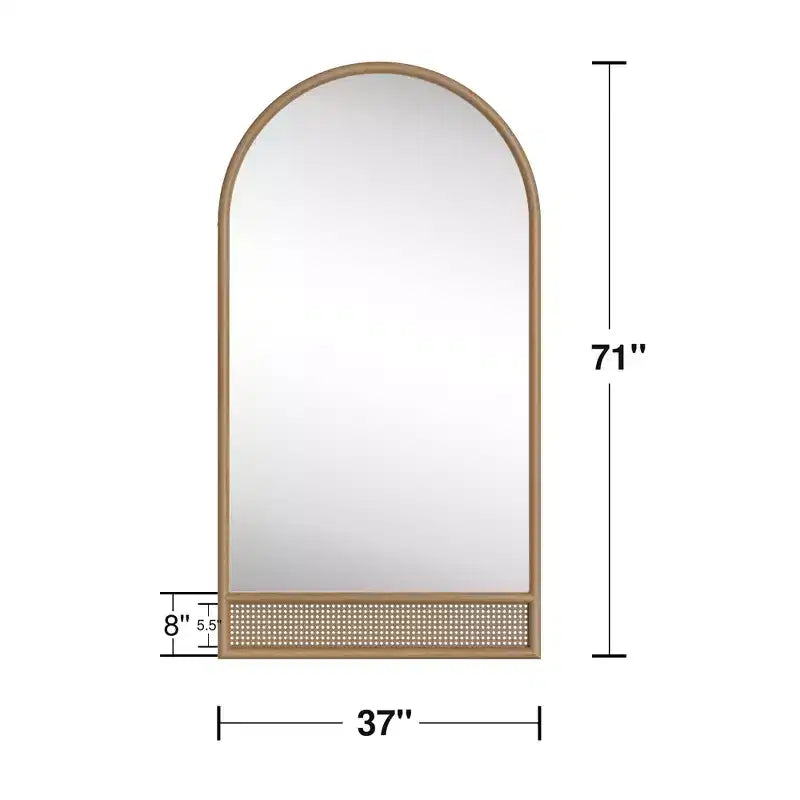 Specchio a figura intera in legno massello marrone con bordo dritto 180x93x4cm