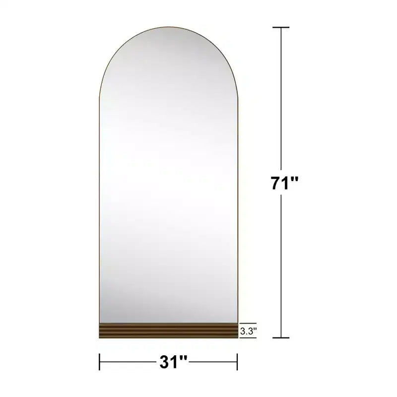 Specchio a figura intera in legno marrone con base angolare 180x80x2cm