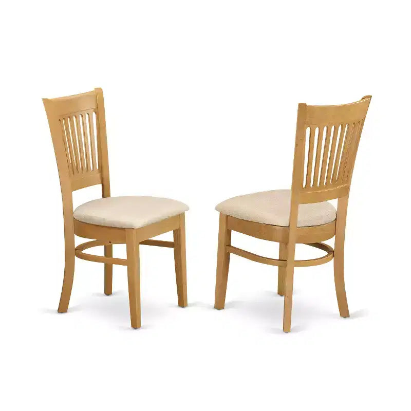 Set tavolo da pranzo e sedie in legno massello asiatico con finitura quercia