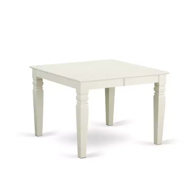 HomeStock Set Mobili da Sala da Pranzo 6 Pezzi in Lino Bianco, Tavolo Rettangolare e Sedie
