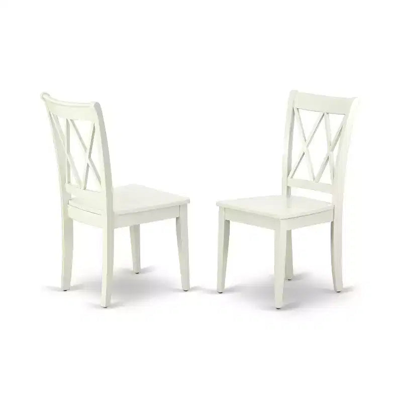 HomeStock Set Mobili da Sala da Pranzo 6 Pezzi in Lino Bianco, Tavolo Rettangolare e Sedie