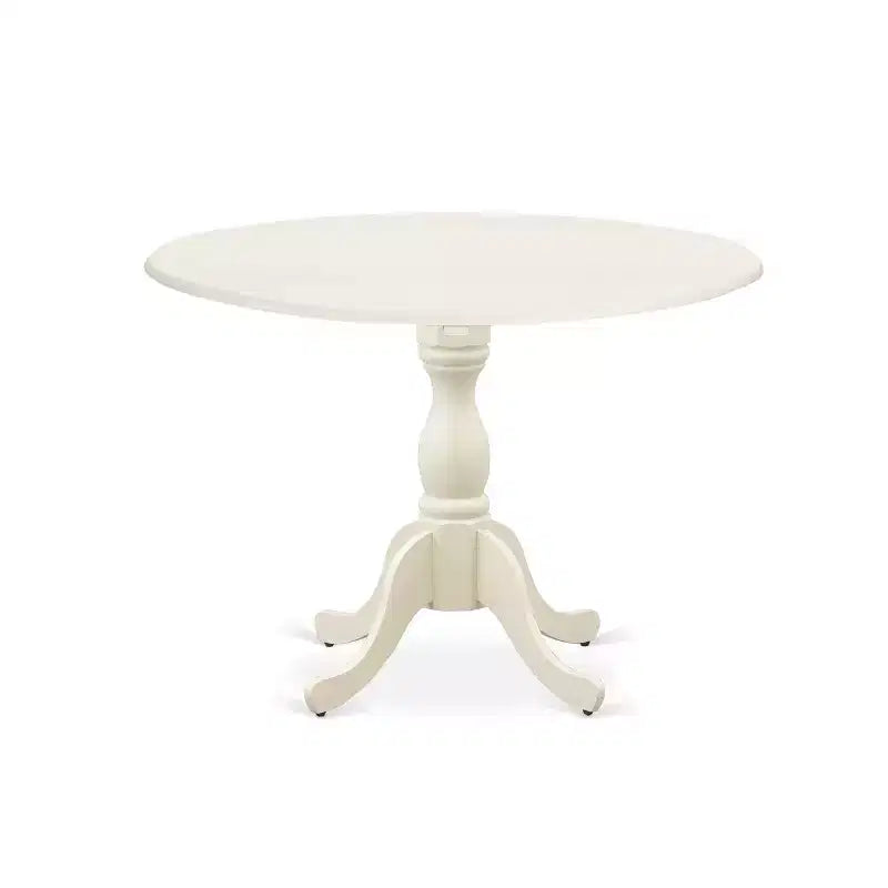 HomeStock Set Tavolo da Pranzo Rotondo 5 Pezzi con Sedie Parsons in Tessuto di Lino