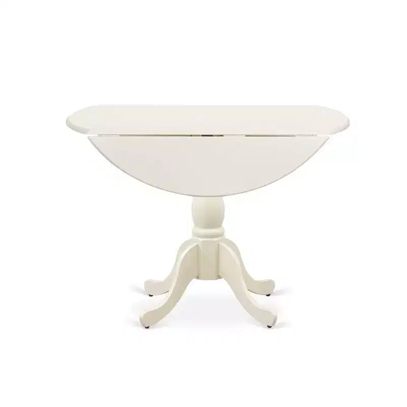 HomeStock Set Tavolo da Pranzo Rotondo 5 Pezzi con Sedie Parsons in Tessuto di Lino