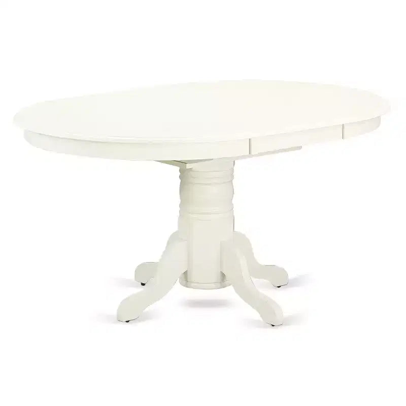 HomeStock Set tavolo da cucina 7 pezzi con sedie Parson in lino bianco