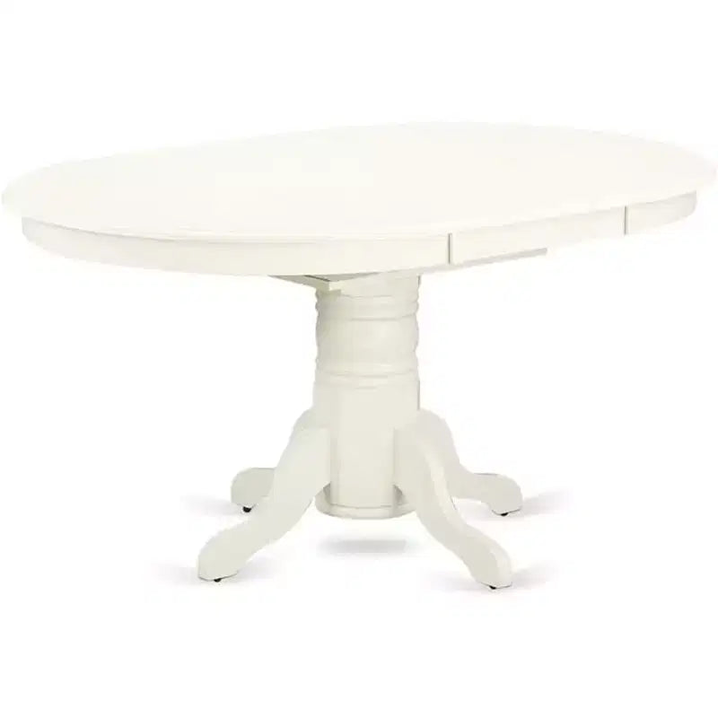 HomeStock Set tavolo da cucina 7 pezzi con sedie Parson in lino bianco