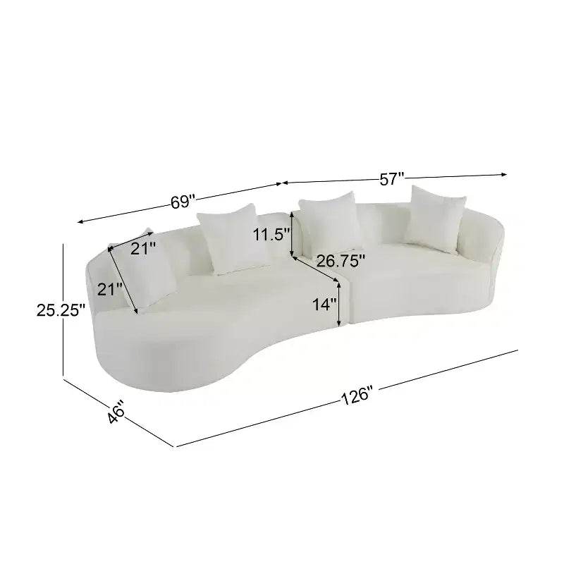 Divano componibile curvo a 5 posti moderno in bouclé Christopher Knight Home Hailey 126 con cuscini