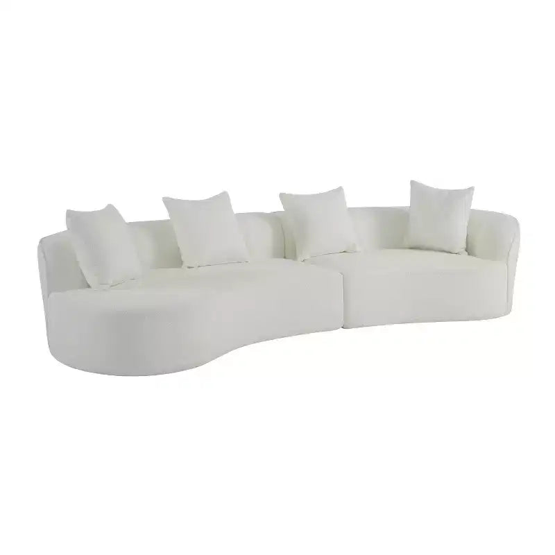 Divano componibile curvo a 5 posti moderno in bouclé Christopher Knight Home Hailey 126 con cuscini