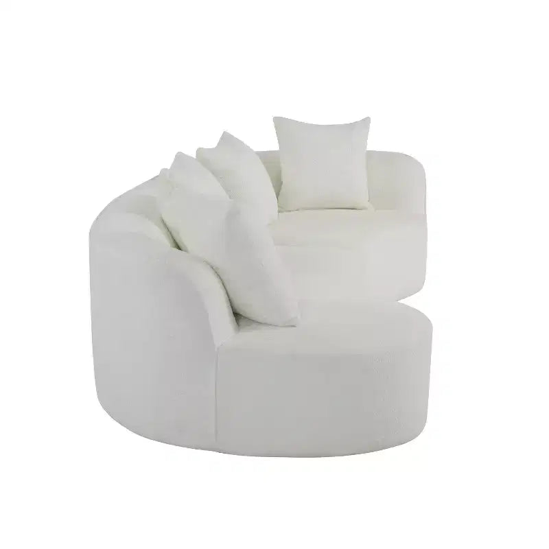 Divano componibile curvo a 5 posti moderno in bouclé Christopher Knight Home Hailey 126 con cuscini