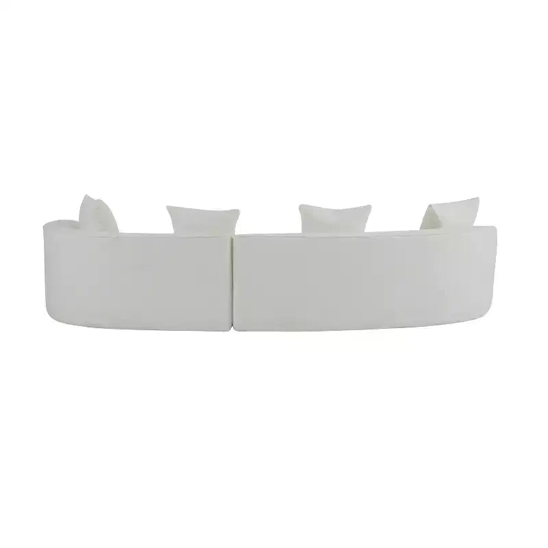 Divano componibile curvo a 5 posti moderno in bouclé Christopher Knight Home Hailey 126 con cuscini