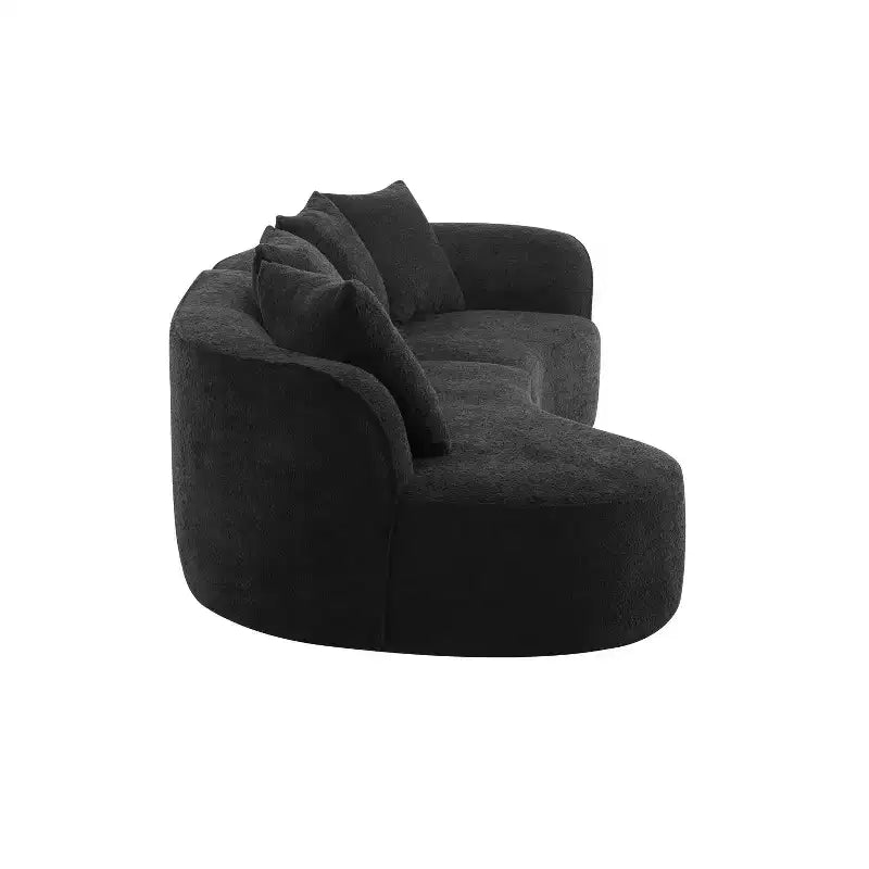 Divano componibile curvo a 5 posti moderno in bouclé Christopher Knight Home Hailey 126 con cuscini