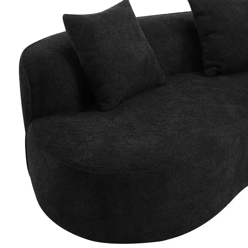 Divano componibile curvo a 5 posti moderno in bouclé Christopher Knight Home Hailey 126 con cuscini
