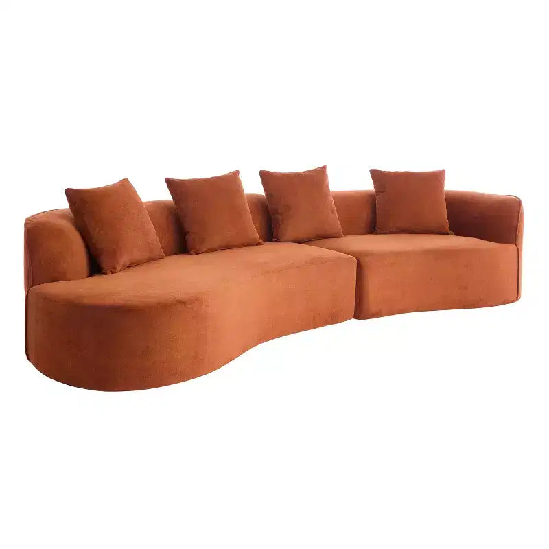 Divano componibile curvo a 5 posti moderno in bouclé Christopher Knight Home Hailey 126 con cuscini
