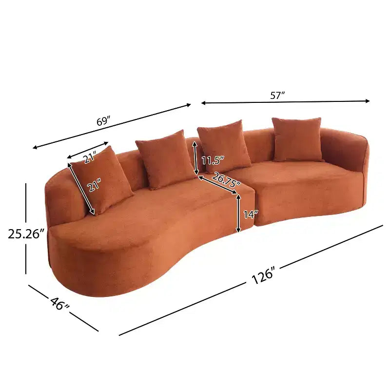 Divano componibile curvo a 5 posti moderno in bouclé Christopher Knight Home Hailey 126 con cuscini