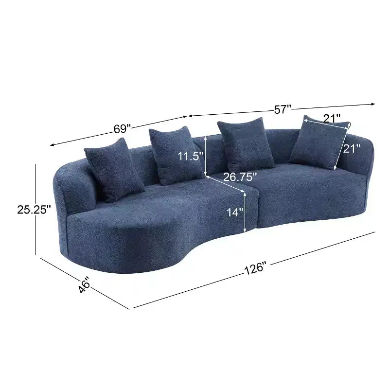 Divano componibile curvo a 5 posti moderno in bouclé Christopher Knight Home Hailey 126 con cuscini