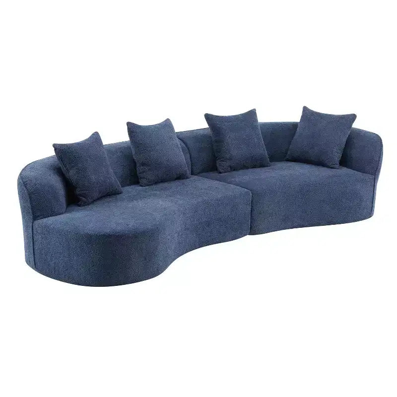 Divano componibile curvo a 5 posti moderno in bouclé Christopher Knight Home Hailey 126 con cuscini