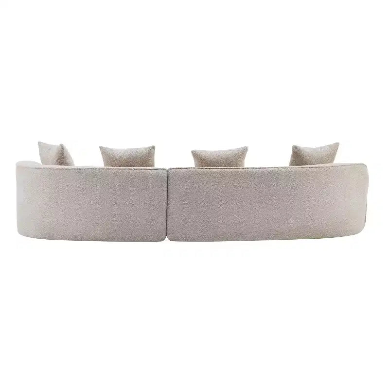 Divano componibile curvo a 5 posti moderno in bouclé Christopher Knight Home Hailey 126 con cuscini