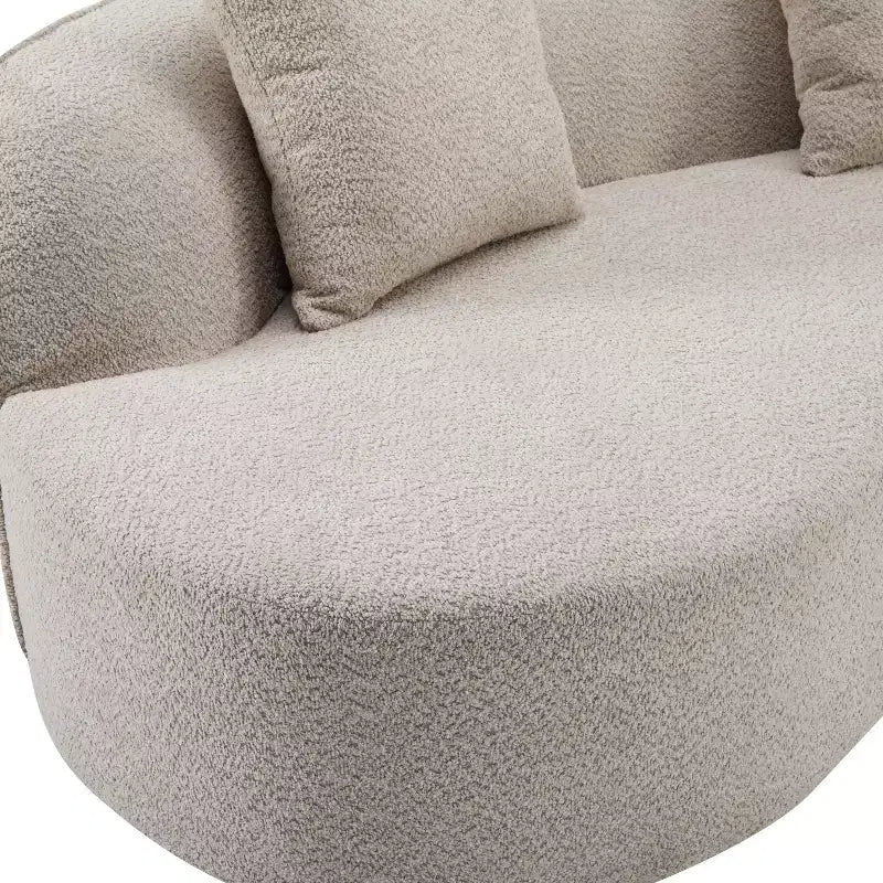 Divano componibile curvo a 5 posti moderno in bouclé Christopher Knight Home Hailey 126 con cuscini