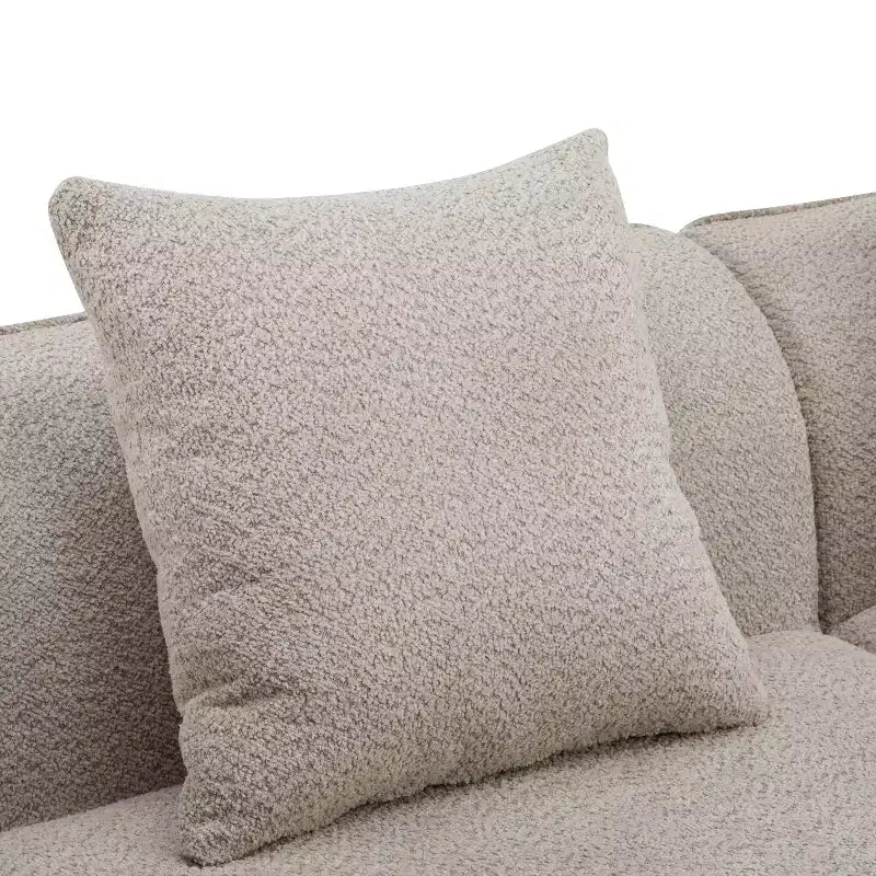 Divano componibile curvo a 5 posti moderno in bouclé Christopher Knight Home Hailey 126 con cuscini