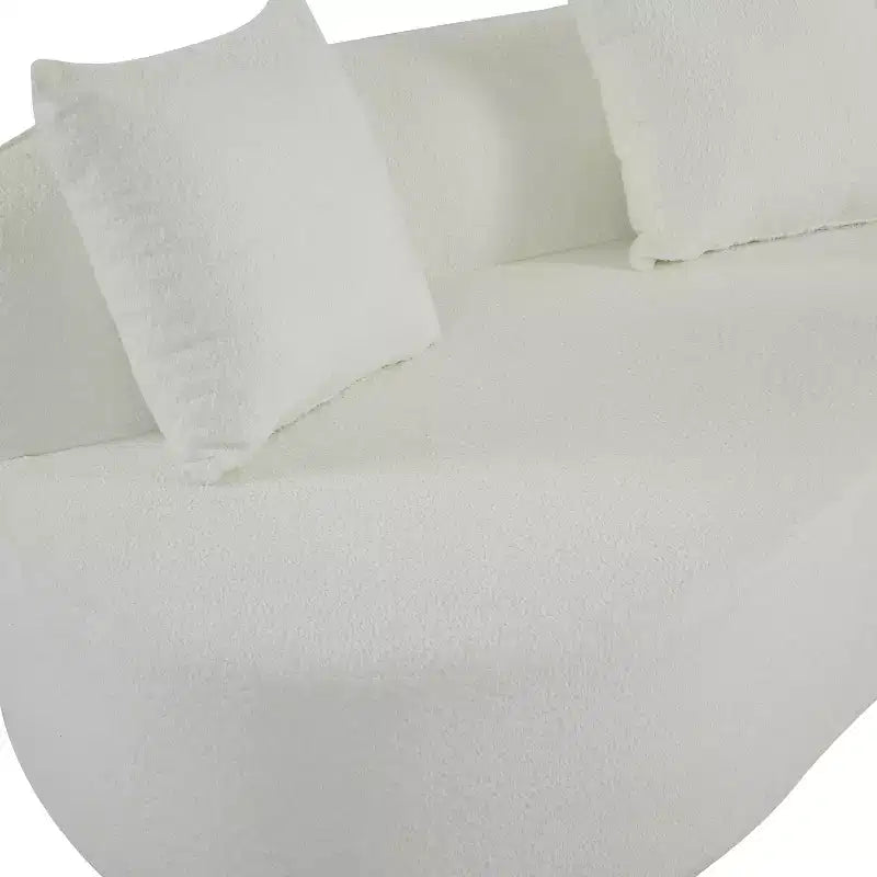 Divano componibile curvo a 5 posti moderno in bouclé Christopher Knight Home Hailey 126 con cuscini