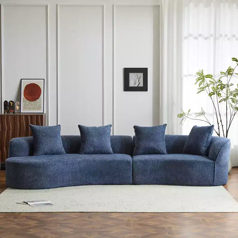 Divano componibile curvo a 5 posti moderno in bouclé Christopher Knight Home Hailey 126 con cuscini