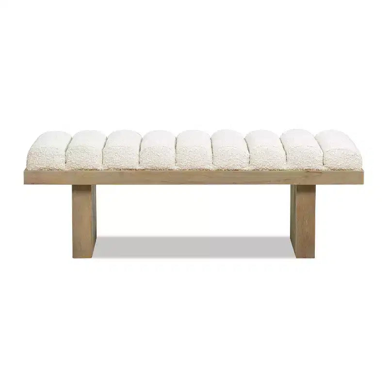 Jennifer Taylor Home Bella 52 Panca moderna imbottita, Boucle bianco avorio