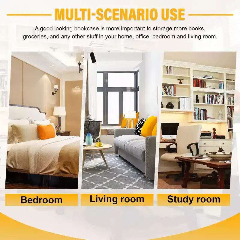 BestMassage Scaffale a 5 Ripiani in Legno e Facile Accesso per Soggiorno Camera da Letto Ufficio, Marrone