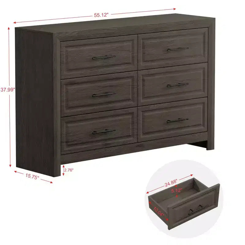 Set Mobili Camera da Letto 5 Pezzi Antico Naturale Queen Size in Legno - Letto, 2 Comò, Specchio e Comodino