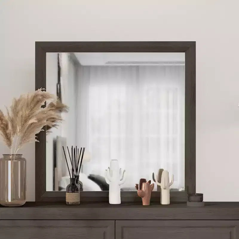 Set Mobili Camera da Letto 5 Pezzi Antico Naturale Queen Size in Legno - Letto, 2 Comò, Specchio e Comodino