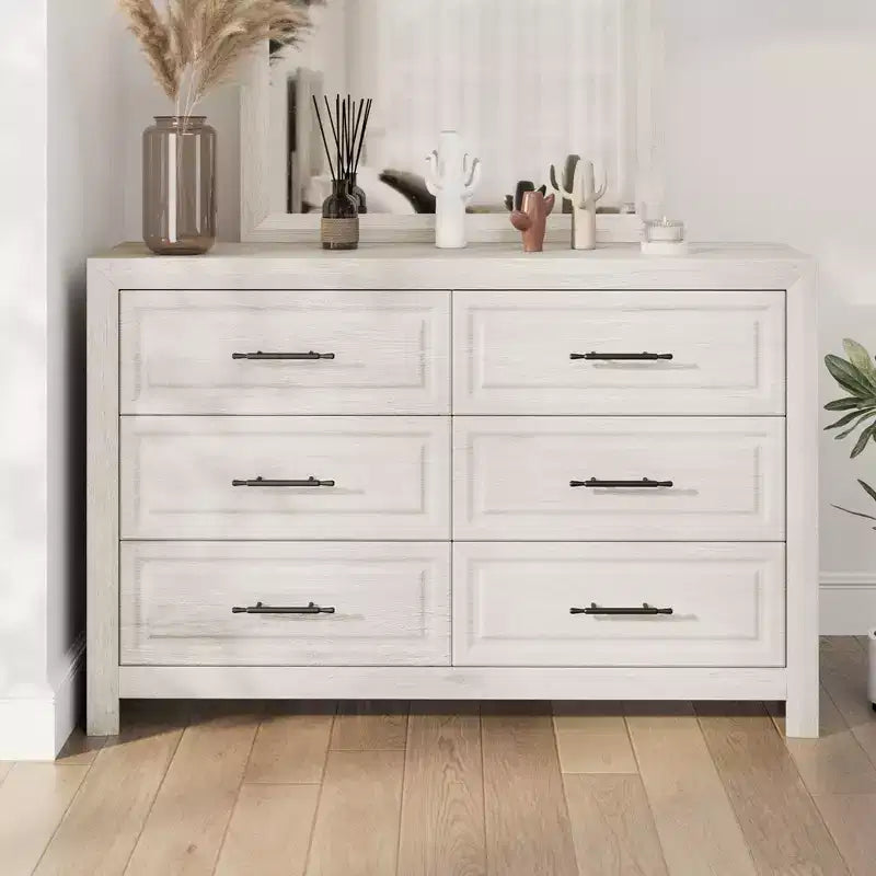 Set Mobili Camera da Letto 5 Pezzi Antico Naturale Queen Size in Legno - Letto, 2 Comò, Specchio e Comodino