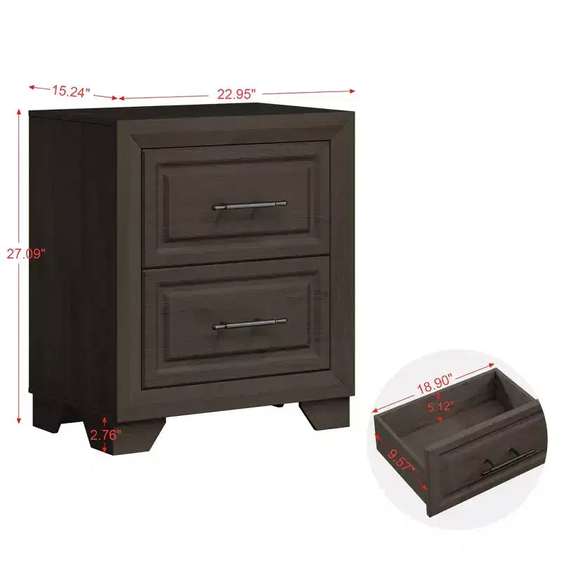 Set Mobili Camera da Letto 5 Pezzi Antico Naturale Queen Size in Legno - Letto, 2 Comò, Specchio e Comodino