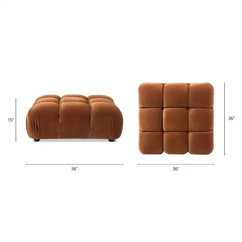 Jennifer Taylor Home Marcel 36 Bubble Pouf Modulare Moderno, Velluto ad Alte Prestazioni Verde Oliva