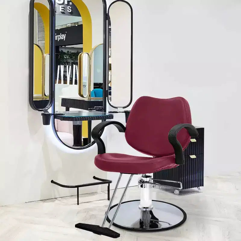 Poltrona da barbiere BestMassage Poltrona da parrucchiere con pompa idraulica Girevole a 360 gradi