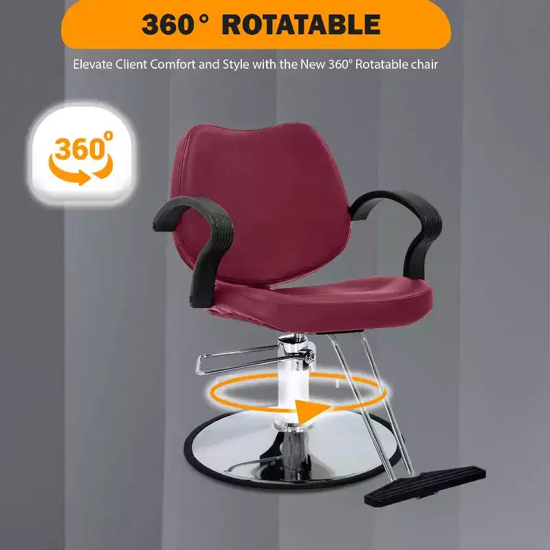 Poltrona da barbiere BestMassage Poltrona da parrucchiere con pompa idraulica Girevole a 360 gradi