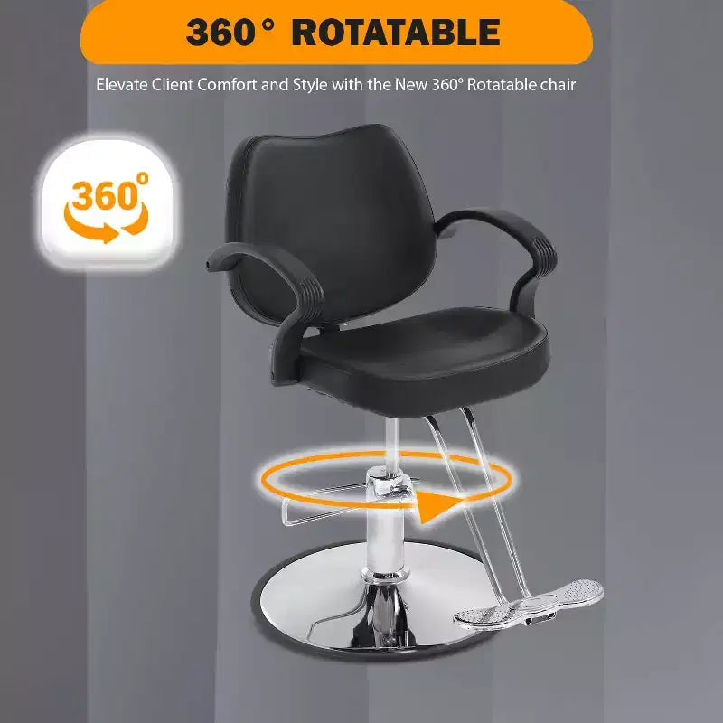 Poltrona da barbiere BestMassage Poltrona da parrucchiere con pompa idraulica Girevole a 360 gradi