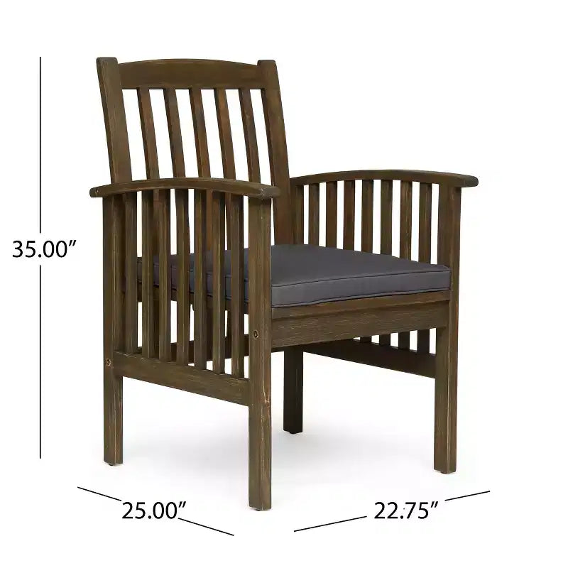 Christopher Knight Home Maura, set da pranzo da 5 pezzi in legno di acacia per esterni con cuscino resistente all'acqua