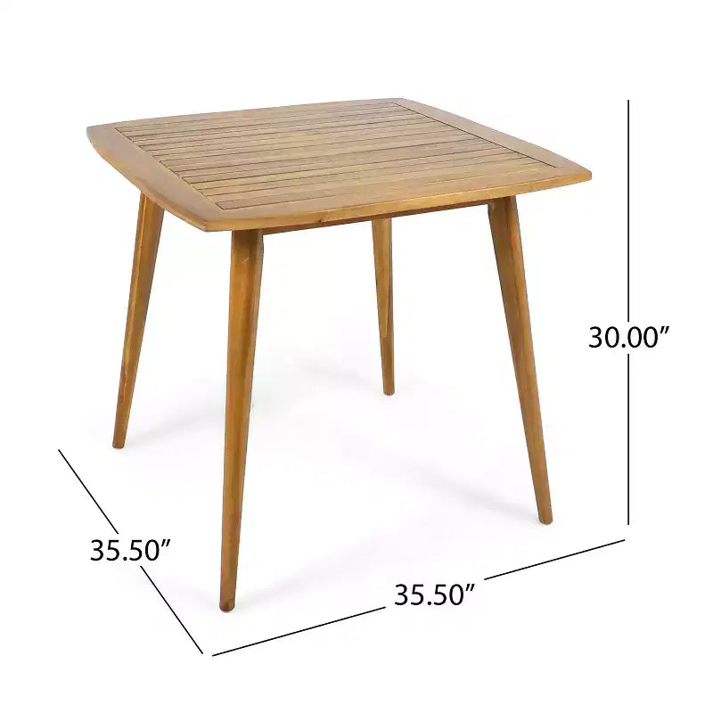 Christopher Knight Home Clausen Set da pranzo da esterno 5 pezzi in legno di acacia e vimini, teak/marrone misto