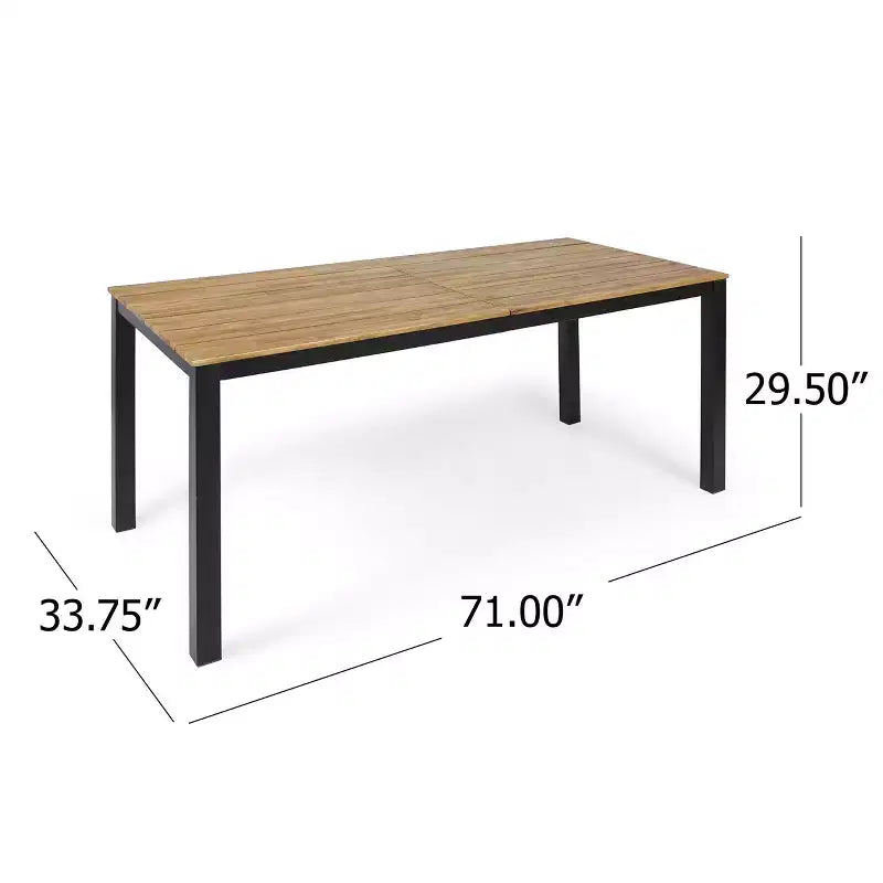 Christopher Knight Home Dane set da pranzo da 7 pezzi da esterno in vimini e legno di acacia con cuscini, Teak/Marrone Multicolore