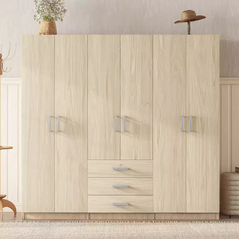 Whisen Armadio a 6 Ante in Legno con Cassetti Grandi per Camera da Letto