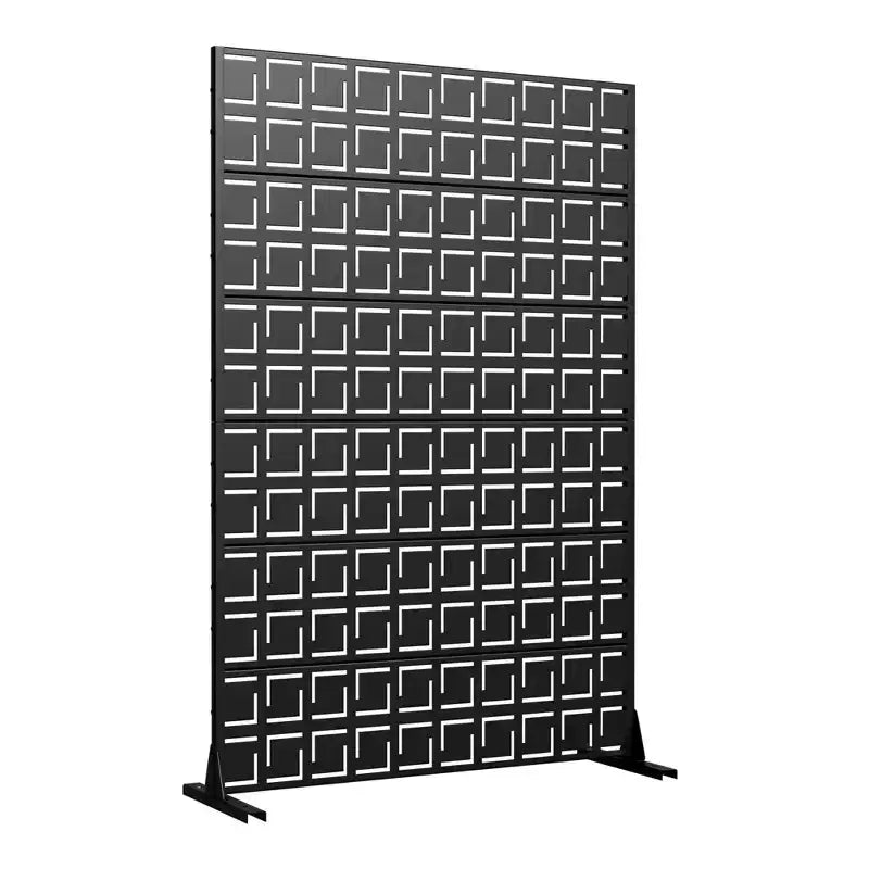 72 H47W Fioriera Dovelina in Metallo Nero con Schermo Grigliato per la Privacy per Patio, Giardino e Balconi di Bar