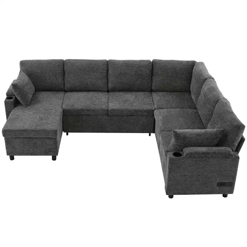 Whisen 109.9 Divano Sezionale Versatile Divano Letto Divano Trasformabile a U con Ampio Spazio di Archiviazione