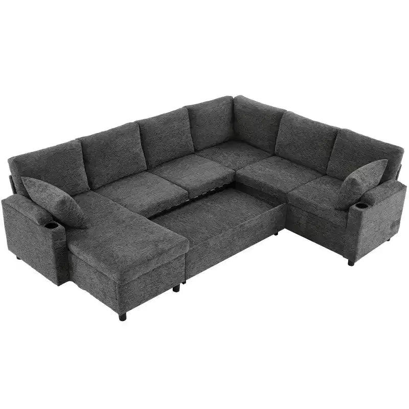 Whisen 109.9 Divano Sezionale Versatile Divano Letto Divano Trasformabile a U con Ampio Spazio di Archiviazione