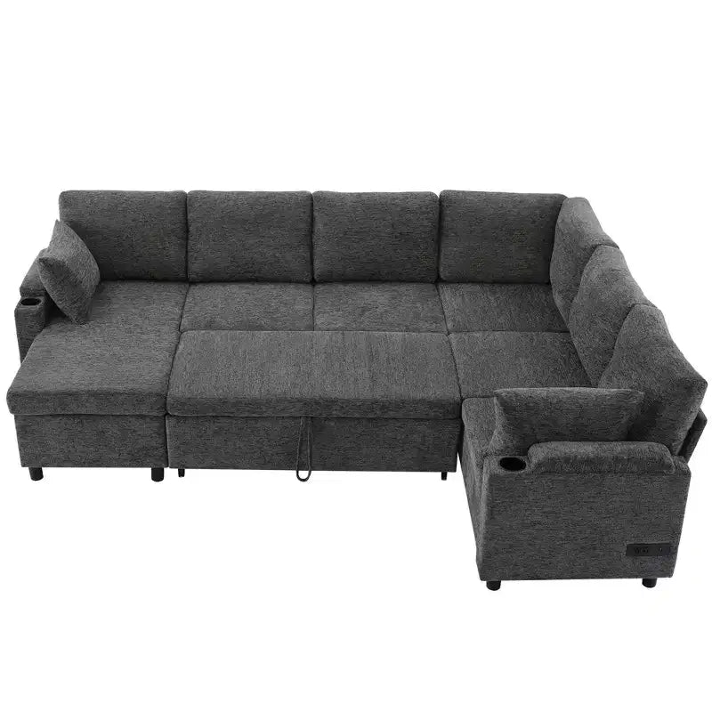 Whisen 109.9 Divano Sezionale Versatile Divano Letto Divano Trasformabile a U con Ampio Spazio di Archiviazione