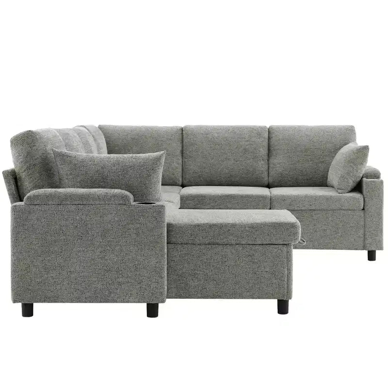Whisen 109.9 Divano Sezionale Versatile Divano Letto Divano Trasformabile a U con Ampio Spazio di Archiviazione