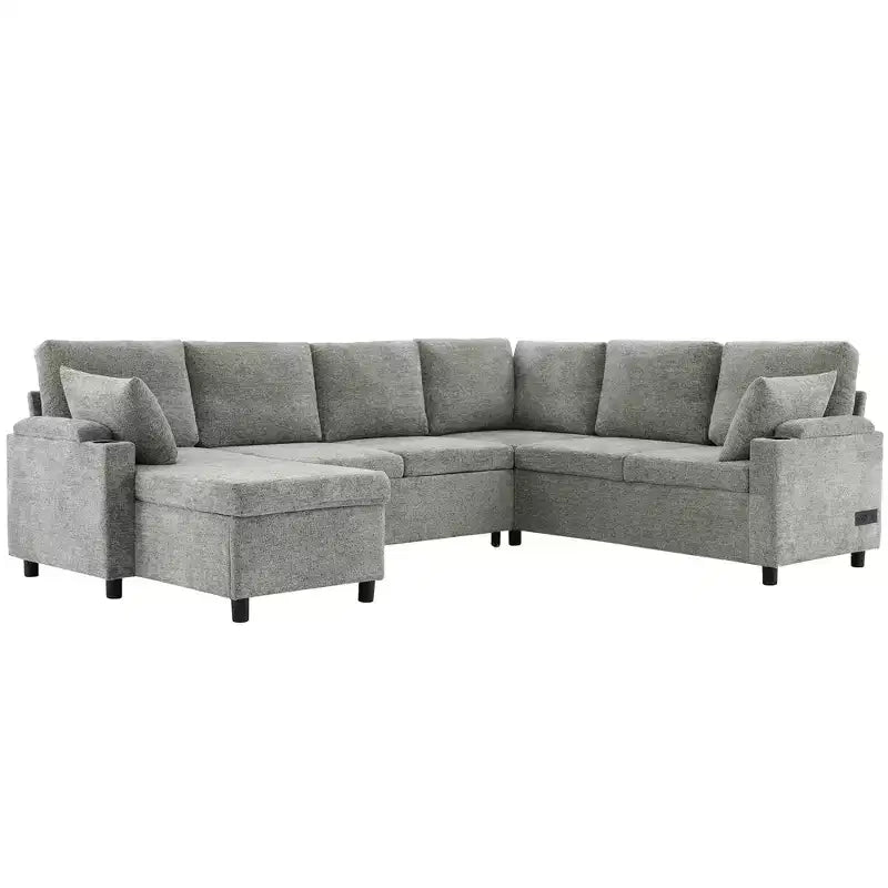 Whisen 109.9 Divano Sezionale Versatile Divano Letto Divano Trasformabile a U con Ampio Spazio di Archiviazione