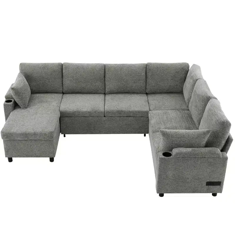 Whisen 109.9 Divano Sezionale Versatile Divano Letto Divano Trasformabile a U con Ampio Spazio di Archiviazione