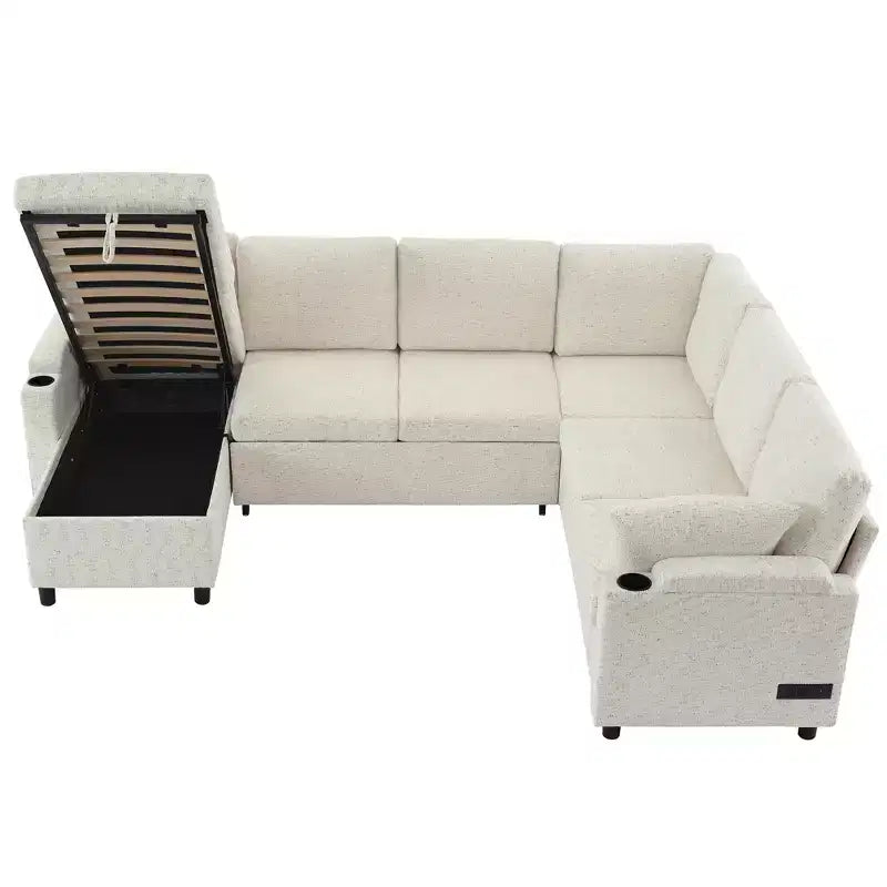 Whisen 109.9 Divano Sezionale Versatile Divano Letto Divano Trasformabile a U con Ampio Spazio di Archiviazione