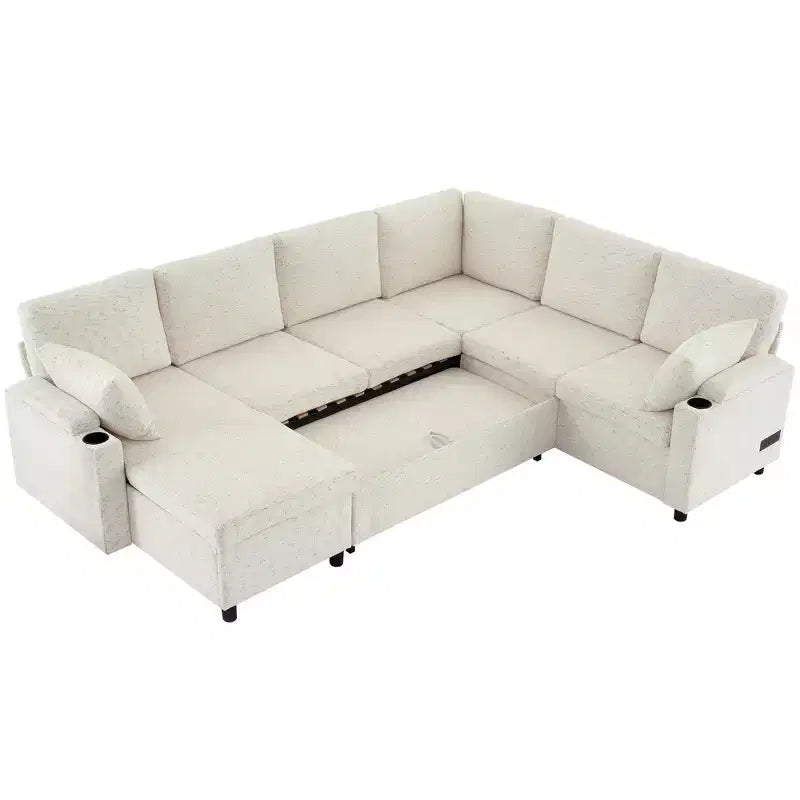 Whisen 109.9 Divano Sezionale Versatile Divano Letto Divano Trasformabile a U con Ampio Spazio di Archiviazione