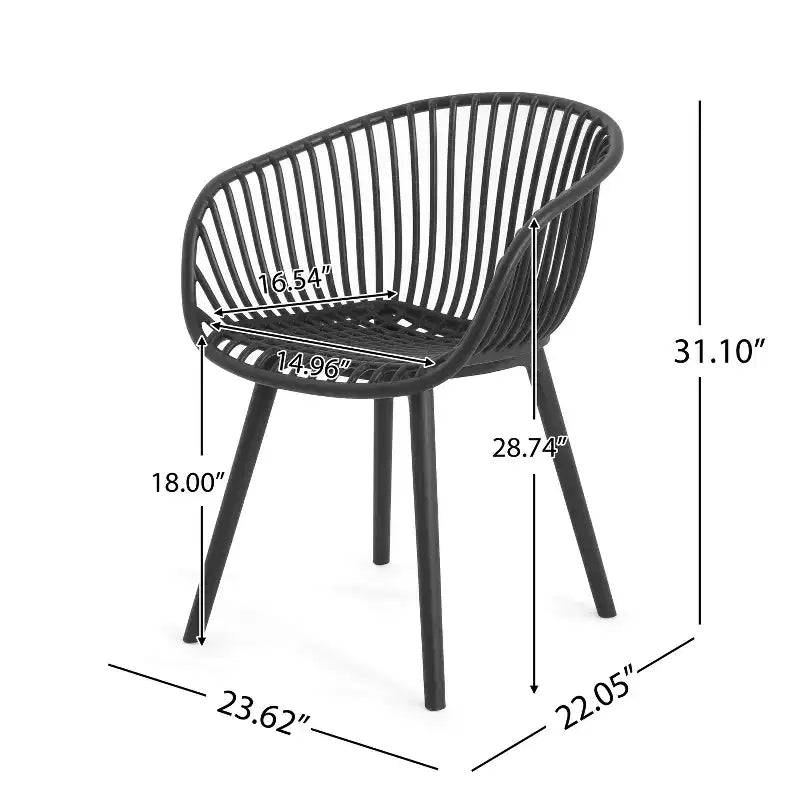 Christopher Knight Home Lillian Set da pranzo moderno da 7 pezzi in acacia e polipropilene per patio