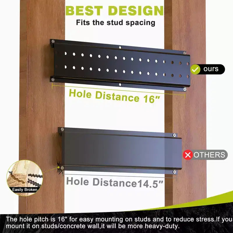 Hausource 48 pollici Organizer per Attrezzi da Giardino Rastrelliera per Garage, Nero